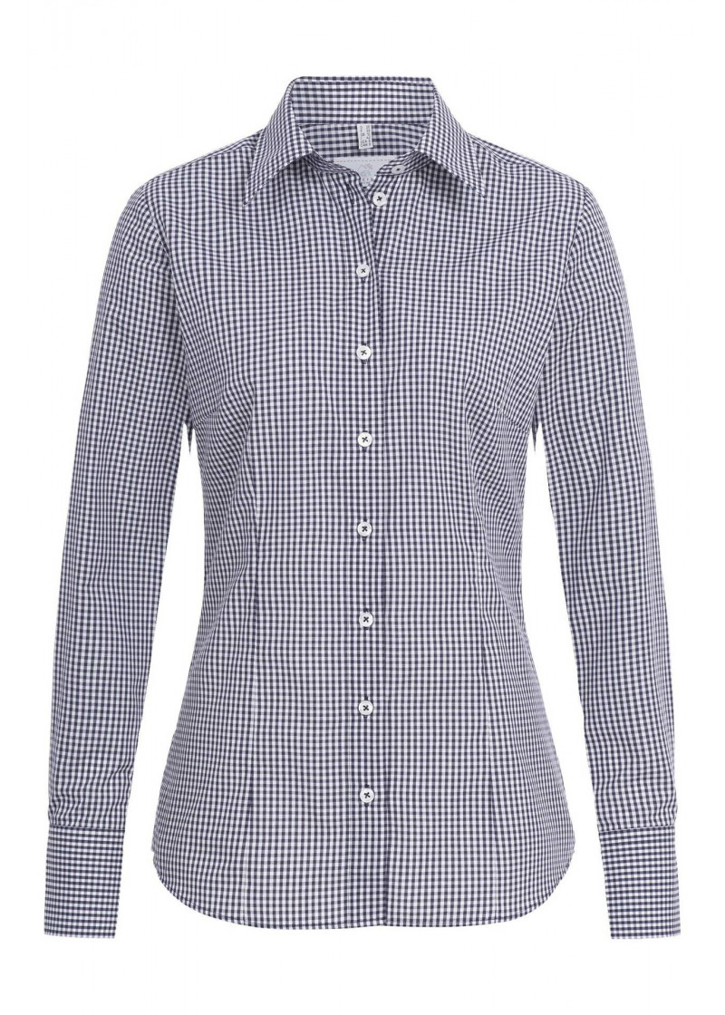 Damen Bluse mit Vichy-Karo (blau / weiß)