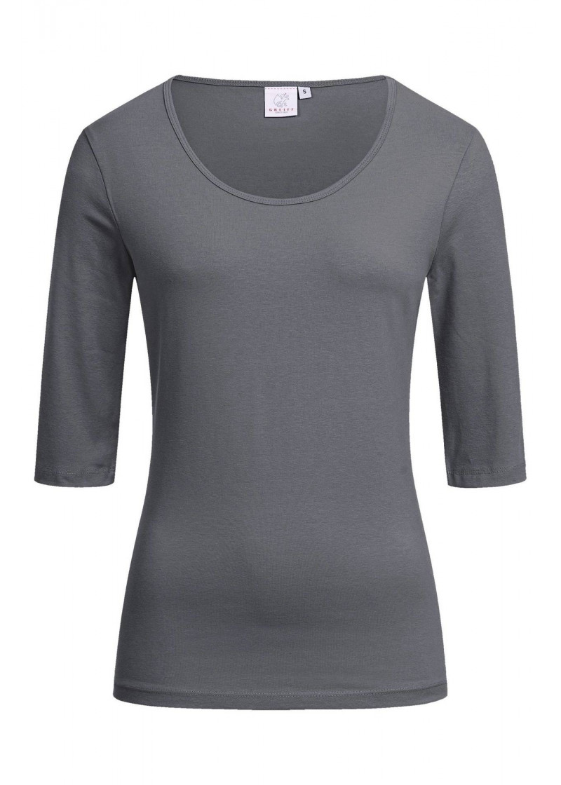 Anthrazit Damen-Shirt mit 1/2 Armlänge