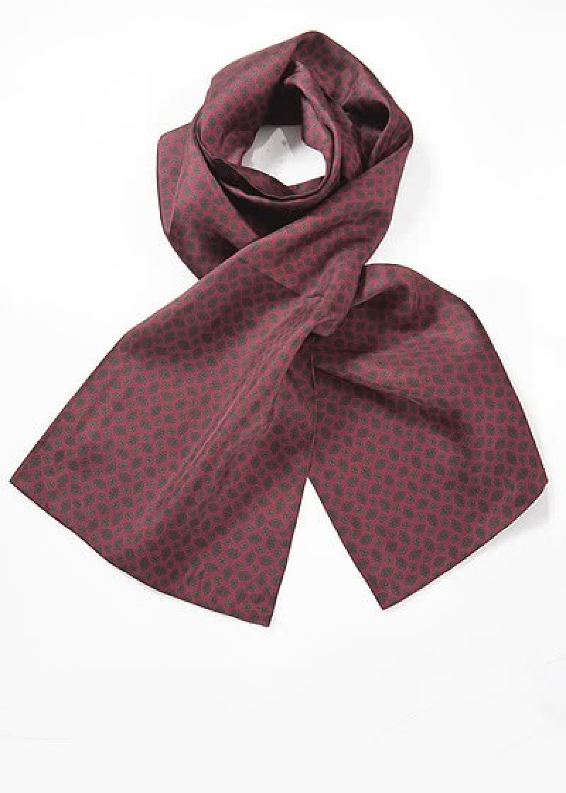 Seidenschal Ornamente weinrot doubleface