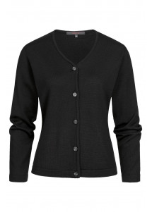Damen-Strickjacke in Schwarz, mit V-Ausschnitt