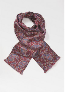 Doubleface-Schal Paisley-Motiv weinrot