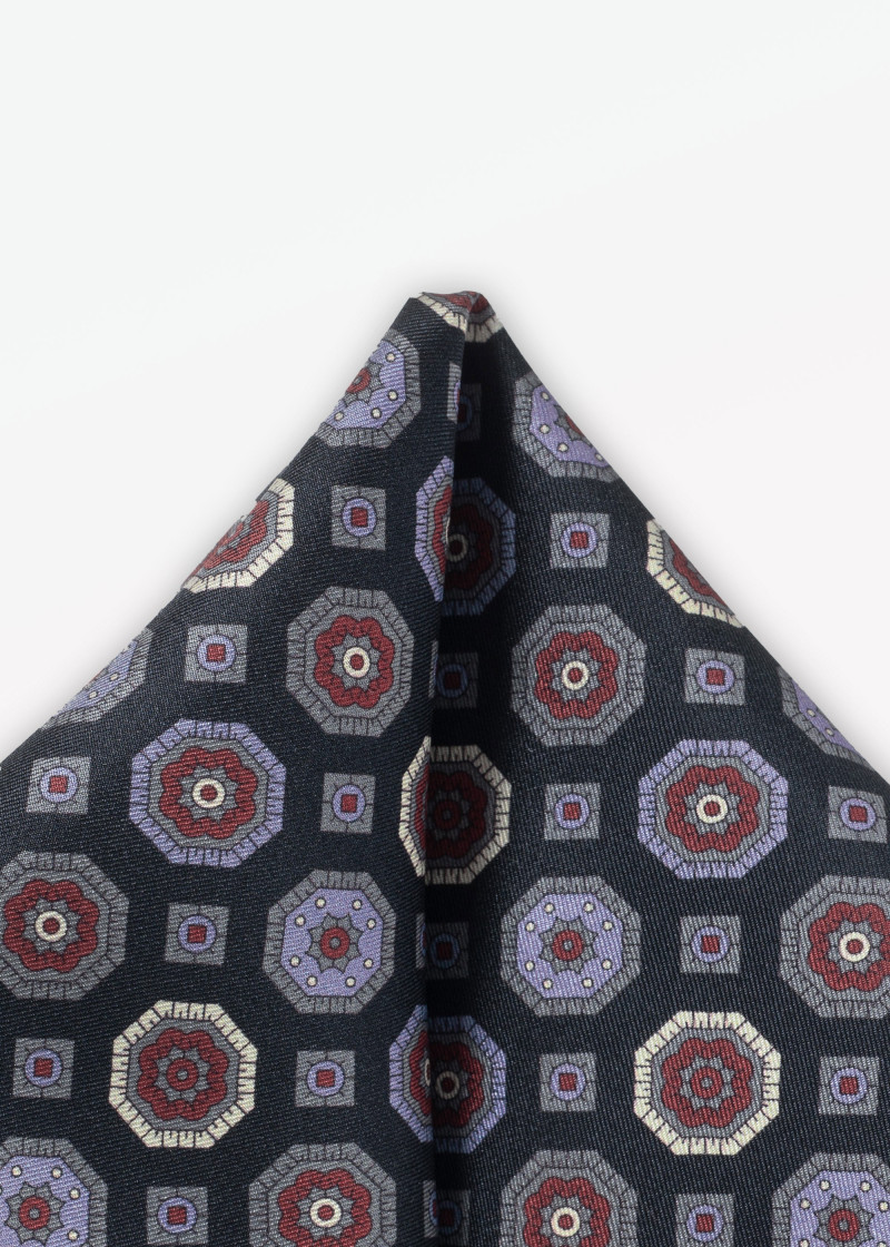 Ziertuch Ornamenturen navy