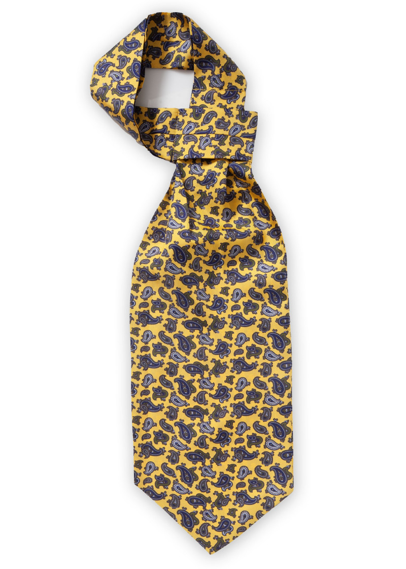 Schal-Ascot lebensfrohes Paisley gelb