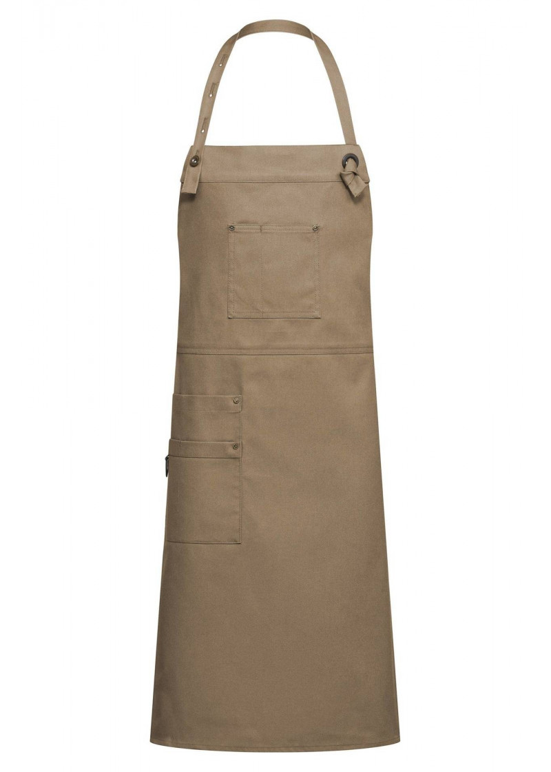 Latzschürze mit Tasche in sand (77x95 cm)