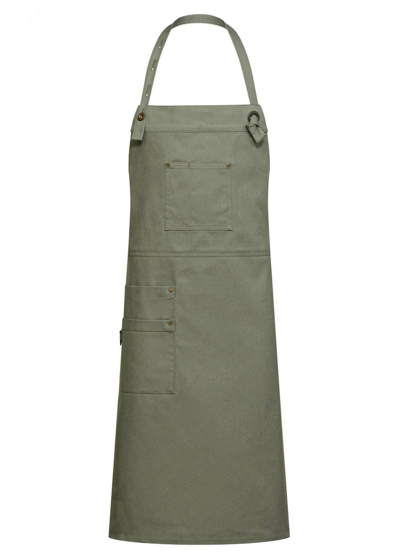 Latzschürze mit Tasche in olivgrün (77x95 cm)