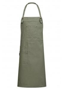 Latzschürze mit Tasche in olivgrün (77x95 cm)