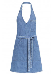 Damen Latzschürze Light Blue Denim / mit Taschen
