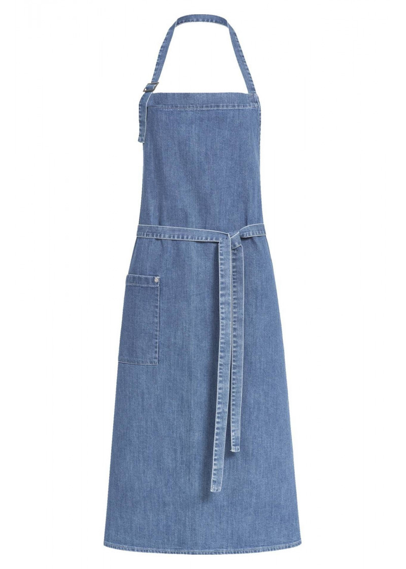 Light Blue Denim Latzschürze mit Tasche