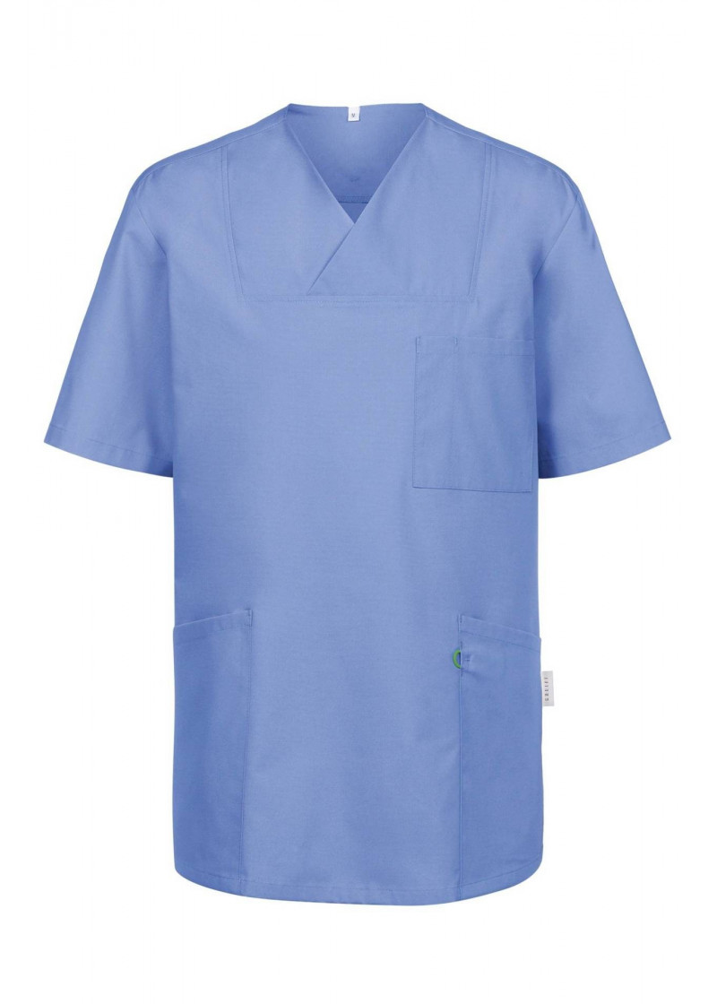 Unisex Kasack in mittelblau/ Regular Fit