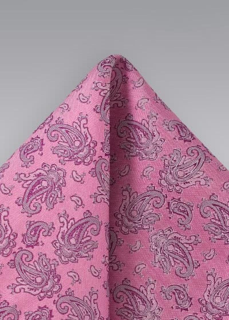 Ziertuch rosa Paisleys
