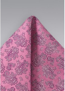 Einstecktuch Paisleymuster Rosa