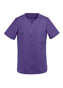 Damen-Kasack in purple/ Verdeckte Druckknopfleiste