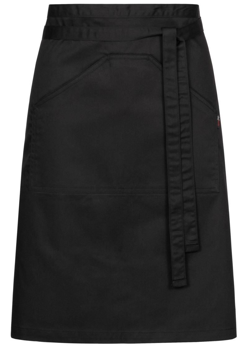Schwarze Schürze mit Taschen