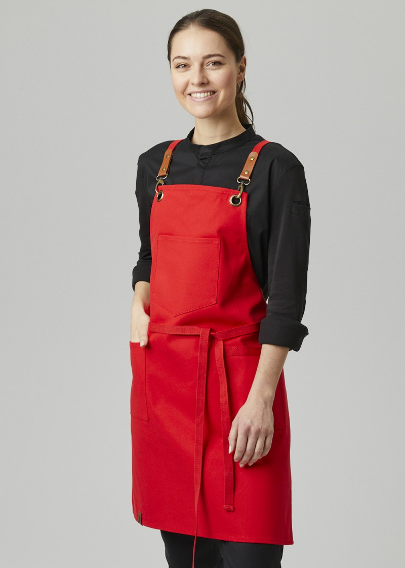 Canvas Schürze mit Kreuzbindung - Rot