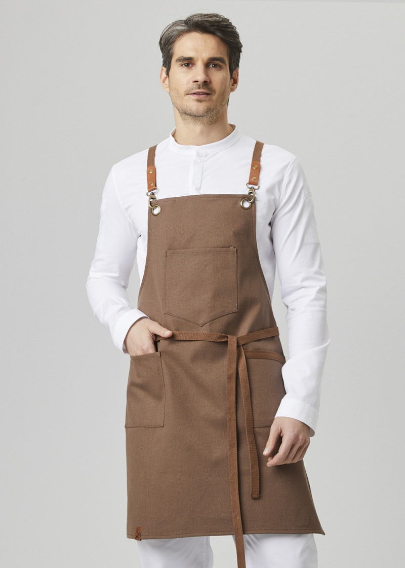 Canvas Schürze mit Kreuzbindung - Toffee