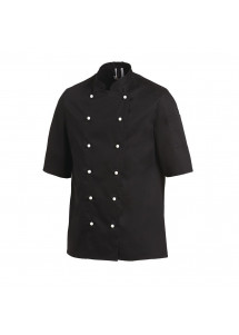 Leiber Kochjacke in schwarz (Kurzarm)