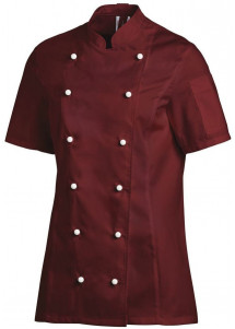 Kurzarme Damen-Kochjacke (bordeaux)