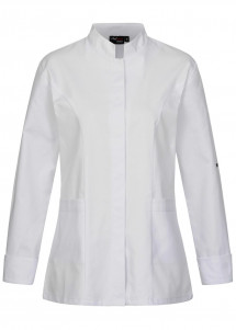 Damen Kochjacke mit Druckknöpfen (weiß)