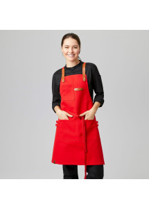 Praktische Schürze mit Kreuzbindung - Rot