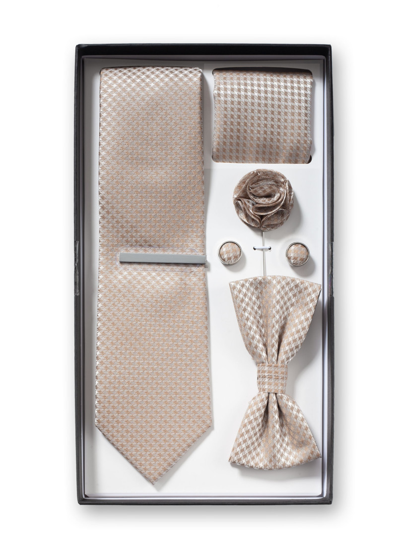 Geschenk-Set Herrenkrawatte Herren-Schleife Tuch