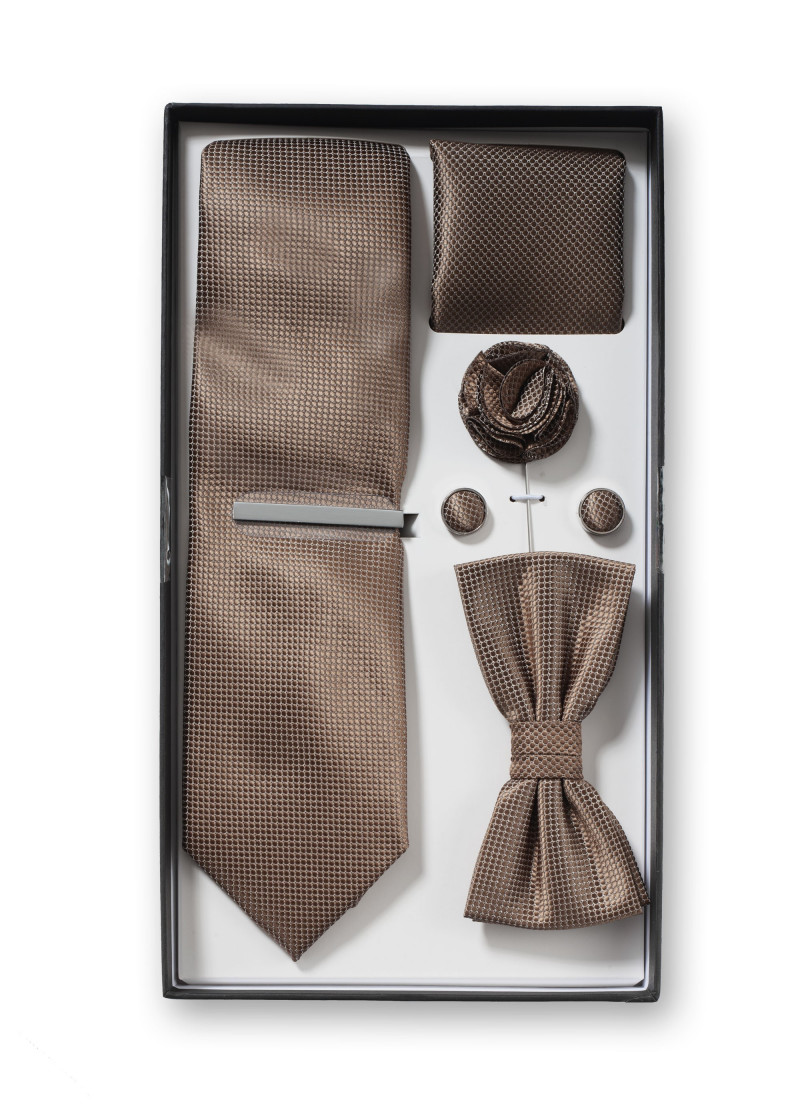 Geschenk-Set Krawatte Fliege Tuch strukturiert