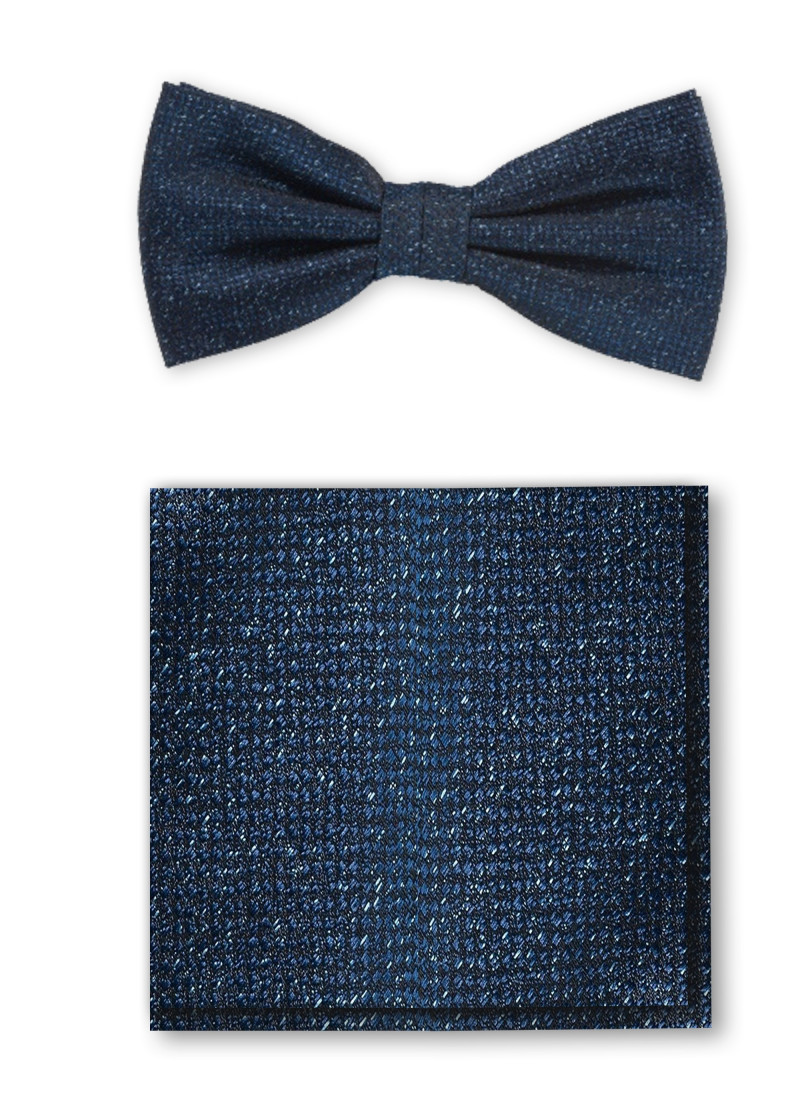 Set Herrenfliege Kavaliertuch marineblau meliert