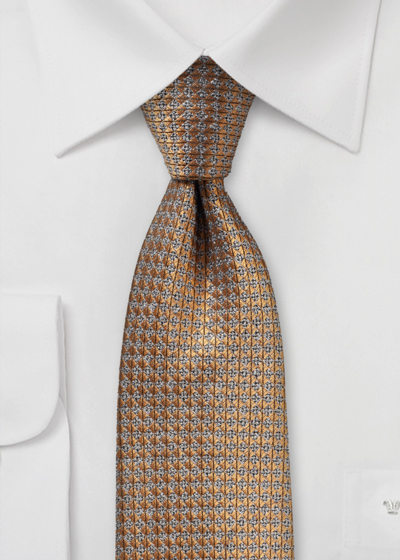 Businesskrawatte mit Bouclé-Gewebe bronze