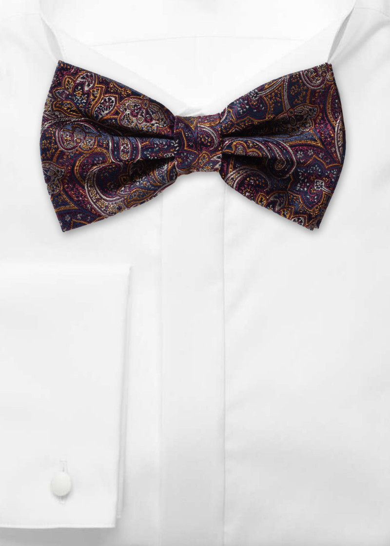 Herrenfliege Paisleymotiv weinrot