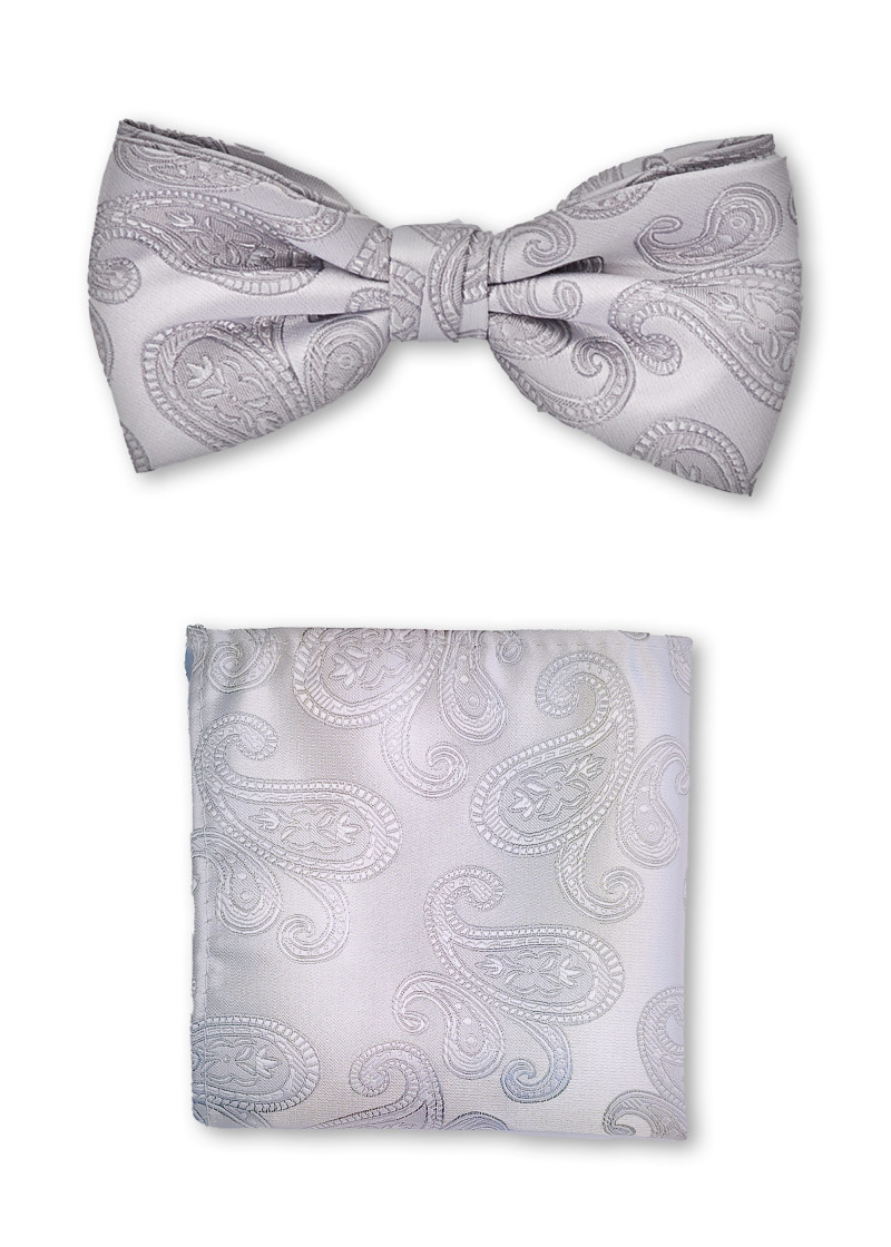 Set Herrenfliege Einstecktuch Paisley-Muster