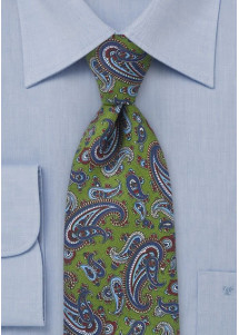Businesskrawatte Paisley klassisch gearbeitet grün – stilvoll und auffällig
