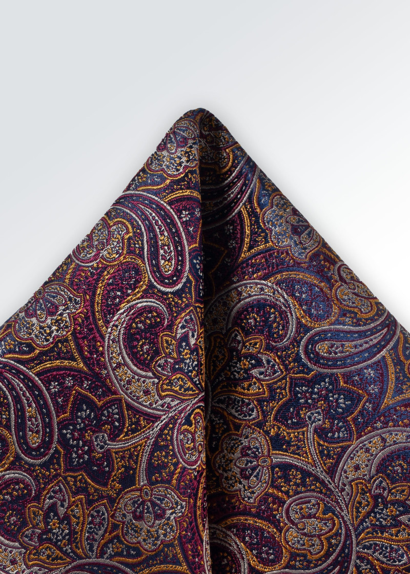 Paisley-Einstecktuch bordeauxrot
