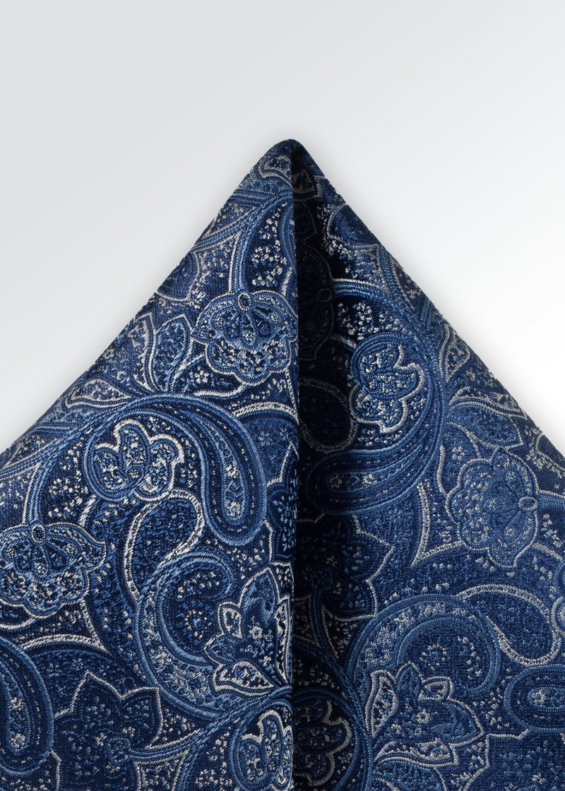 Paisley-Muster-Einstecktuch nachtblau