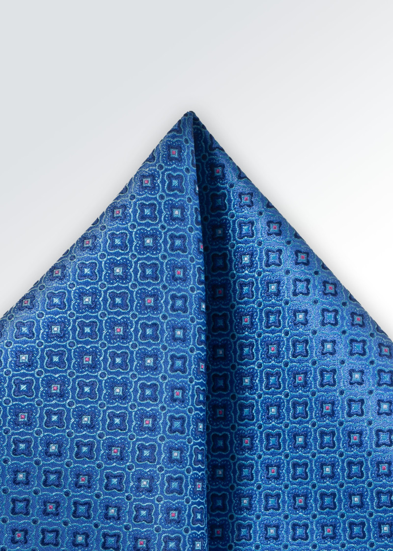 Einstecktuch geometrisches Dessin himmelblau