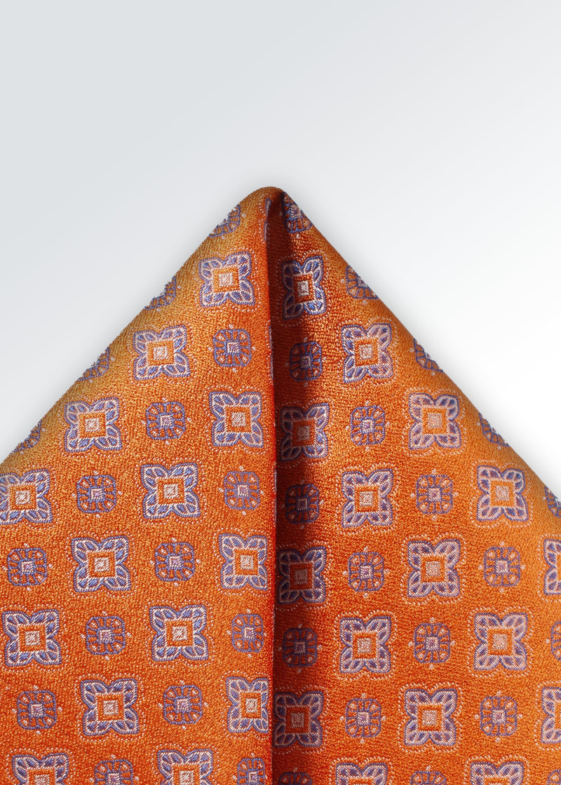 Einstecktuch geometrisches Muster orange