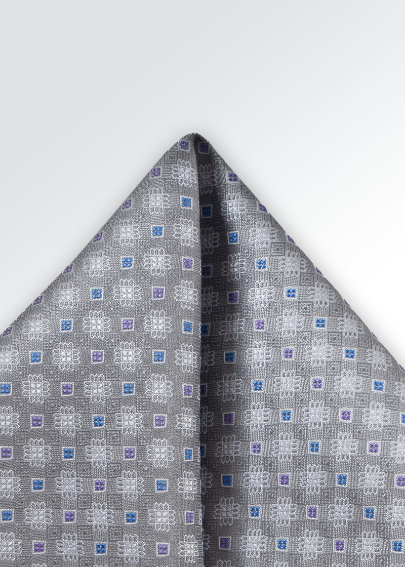 Ziertuch geometrisches Dessin silber