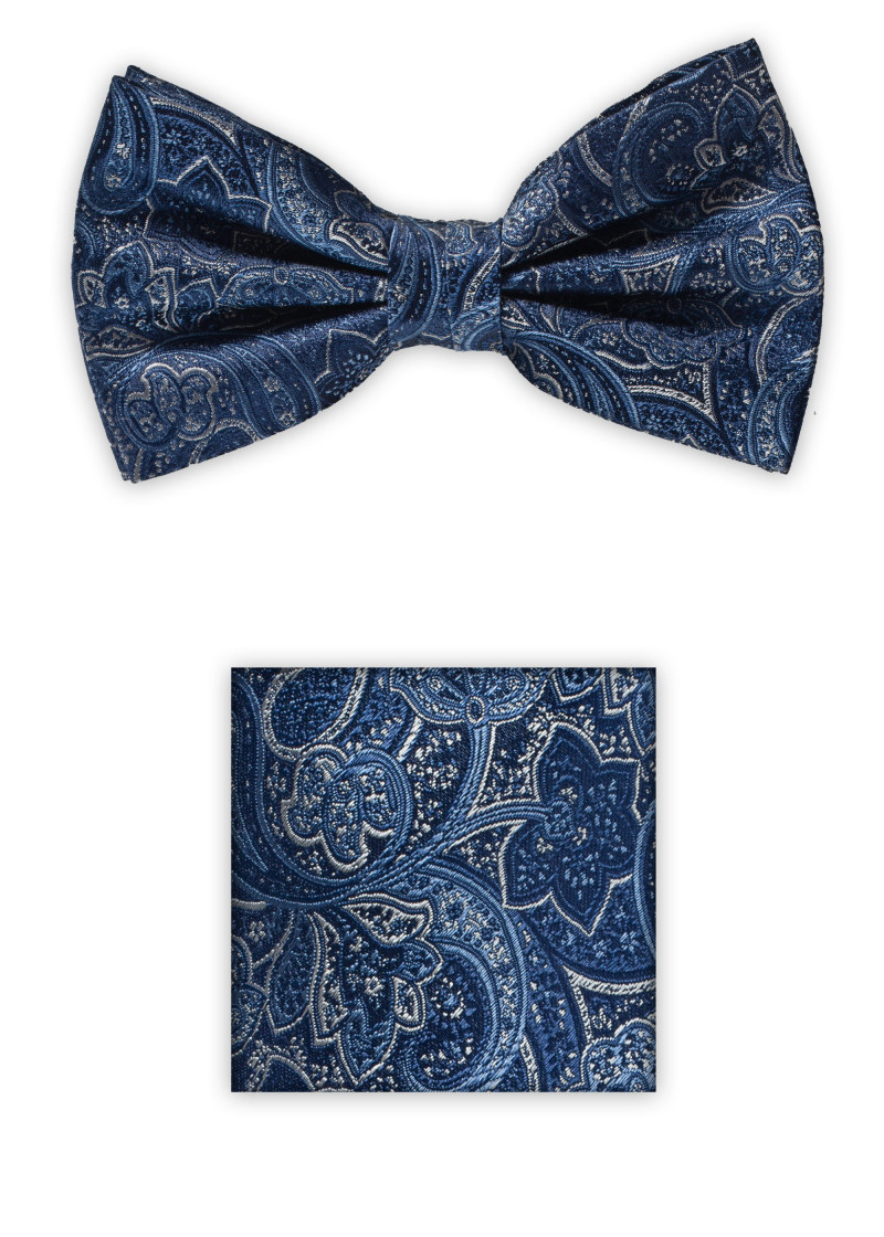 Set: Schleife und Tuch Paisleymotiv navyblau