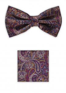 Set: Herren-Schleife und Tuch Paisley-Muster