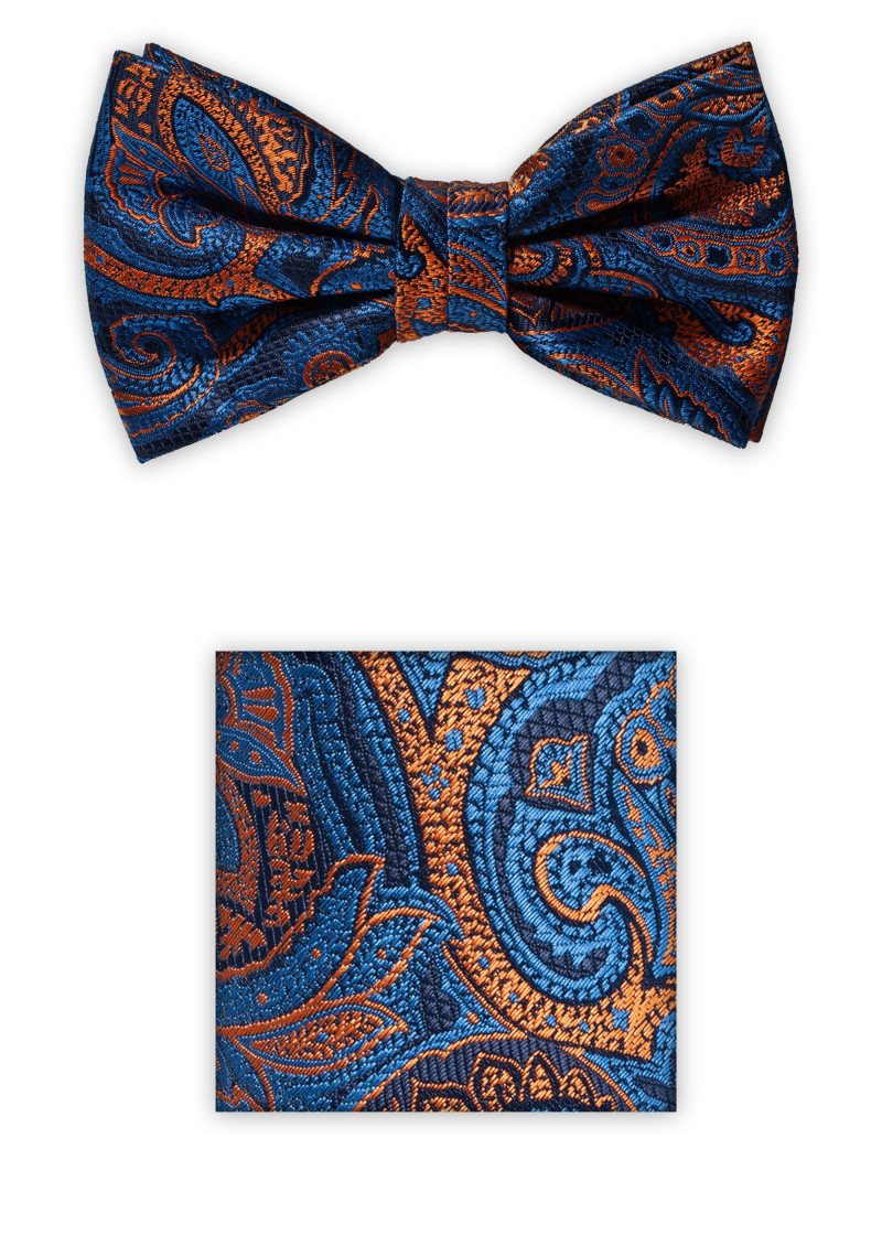 Herrenschleife Tuch Paisley-Motiv kupfer