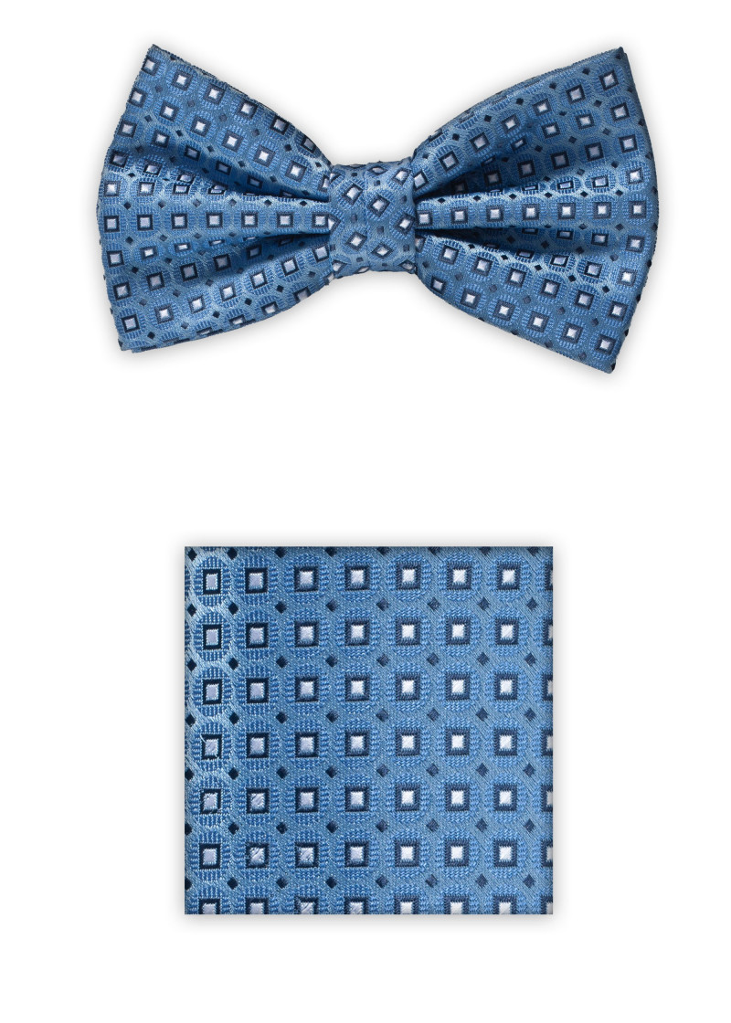Herrenfliege Kavaliertuch Retro-Design taubenblau
