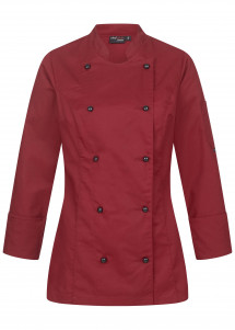 Damen Kochjacke mit Kugelknöpfen (bordeaux)