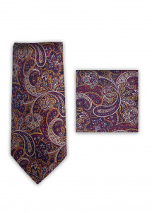 Herrenkrawatte Tuch bordeauxrot Paisley-Motiv