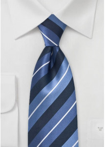 Krawatte Streifendesign in Farben navy hellblau