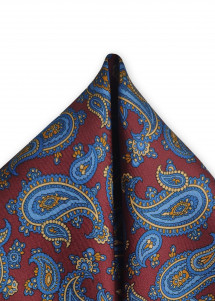 Einstecktuch Paisleymotiv bordeauxrot