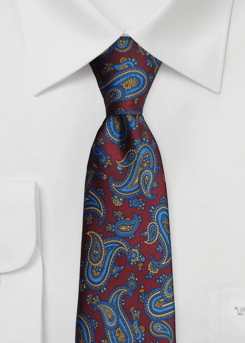 Krawatte Paisley-Motiv braunrot