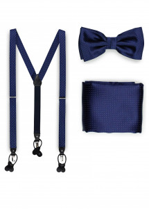 Set Herrenfliege Kavaliertuch Hosenträger
