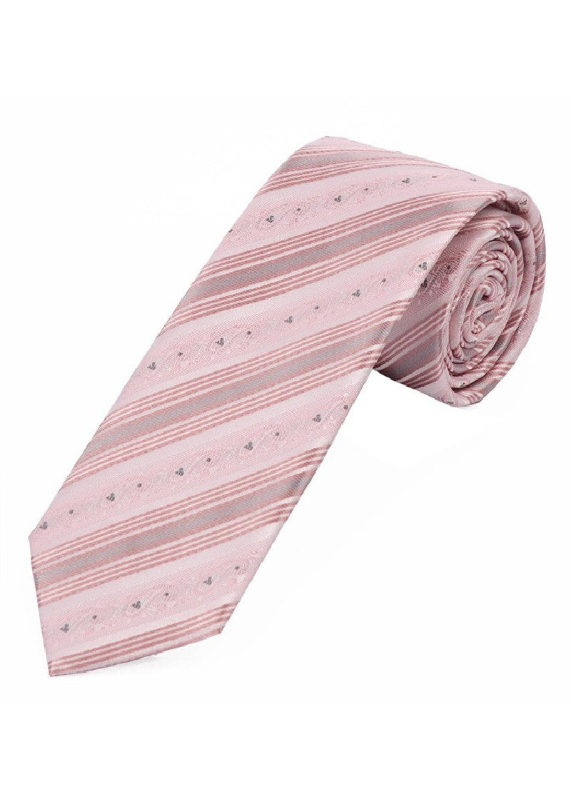 Sevenfold-Krawatte florales Dessin Linien rosa und