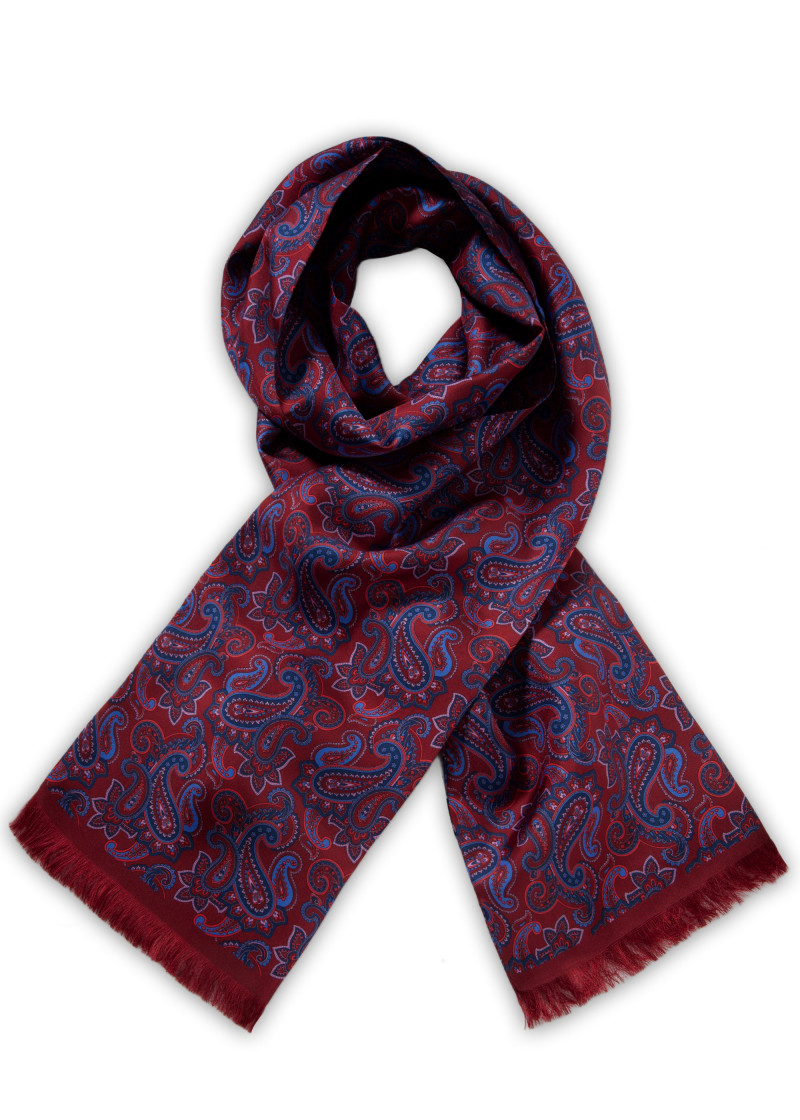 Seidenschal mit Paisleymotiv (dunkelrot)