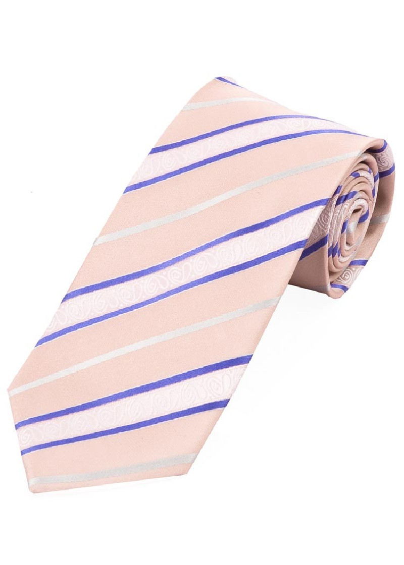 7-Fold Krawatte stylisches Streifendessin  rosa