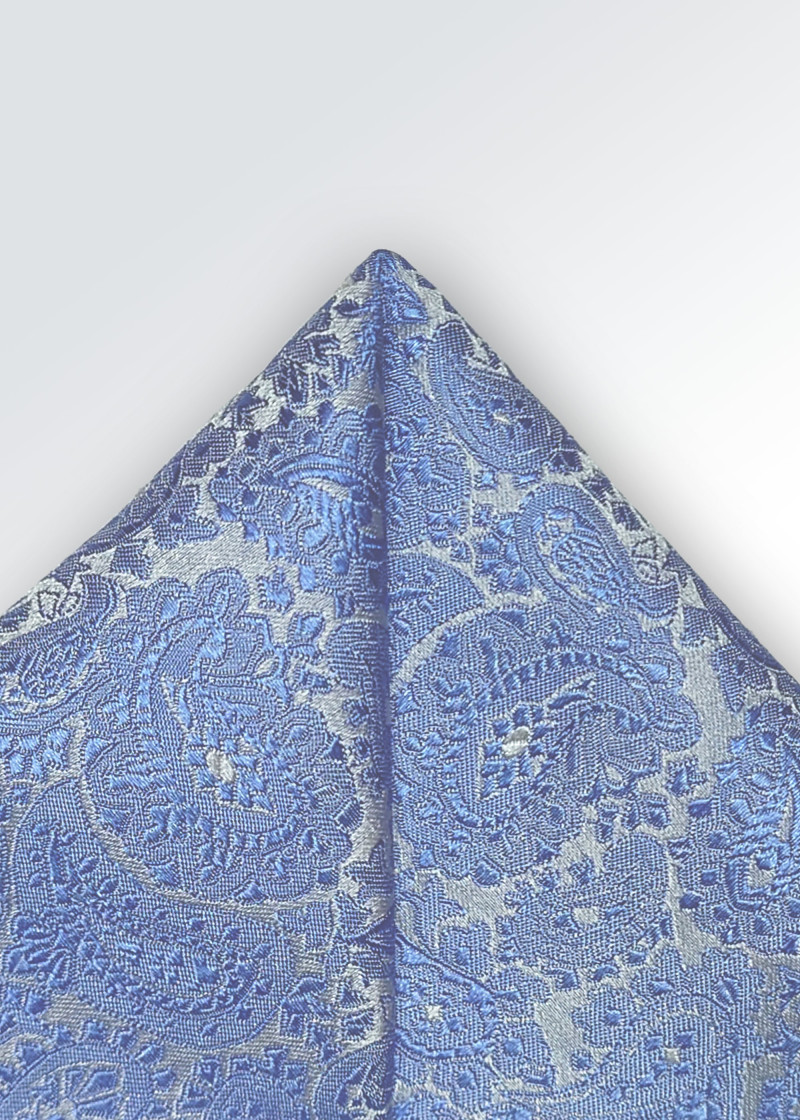 Einstecktuch Paisleymotiv (eisblau-perlgrau)