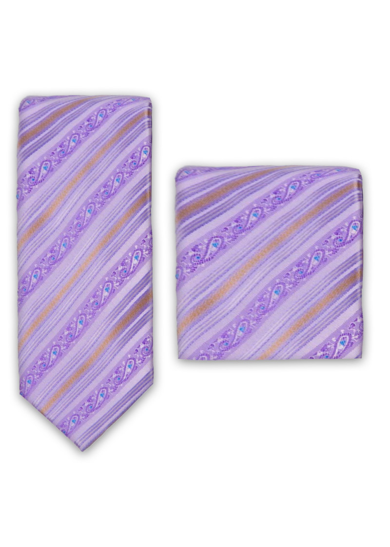 Set: Krawatte + Einstecktuch florales Dessin